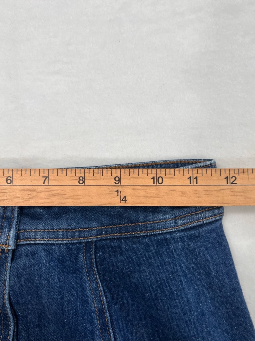Madewell Denim Mini Skirt Button Front A Line Blue Size 00 Stretch Cotton Casual - Picture 8 of 9